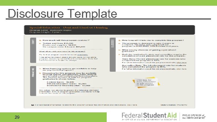 Disclosure Template 29 