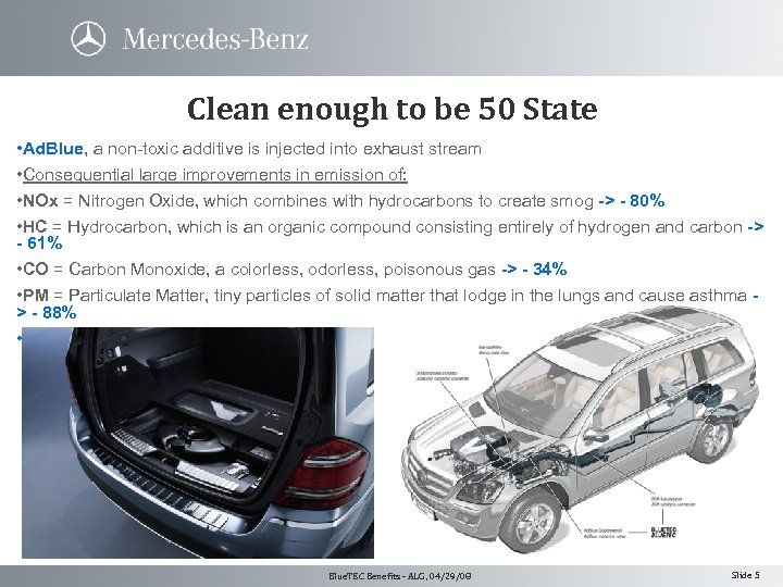 Clean enough to be 50 State • Ad. Blue, a non-toxic additive is injected