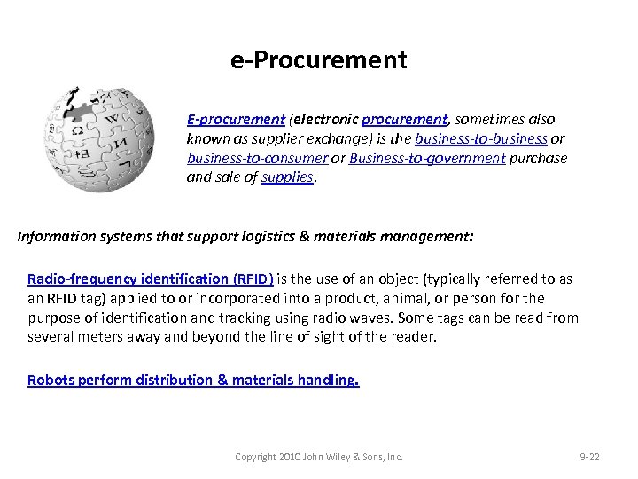 e-Procurement E-procurement (electronic procurement, sometimes also known as supplier exchange) is the business-to-business or