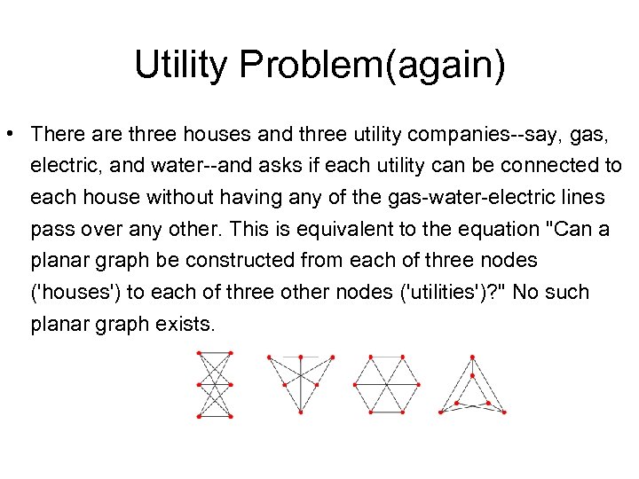 Utility Problem(again) • There are three houses and three utility companies--say, gas, electric, and