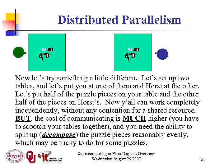 Distributed Parallelism Now let’s try something a little different. Let’s set up two tables,