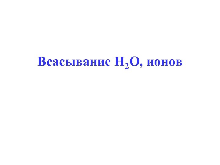 Всасывание Н 2 О, ионов 