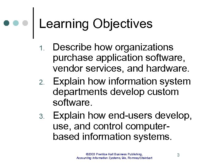 Learning Objectives 1. 2. 3. Describe how organizations purchase application software, vendor services, and