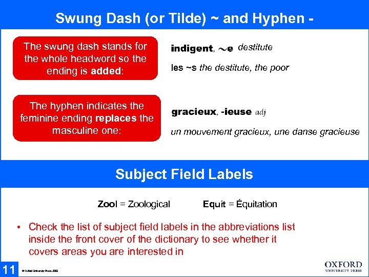 Swung Dash (or Tilde) ~ and Hyphen The swung dash stands for the whole