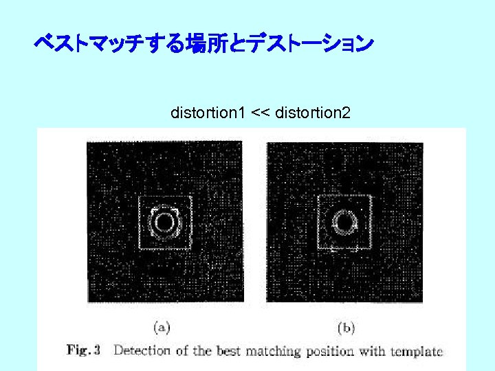 ベストマッチする場所とデストーション distortion 1 << distortion 2 