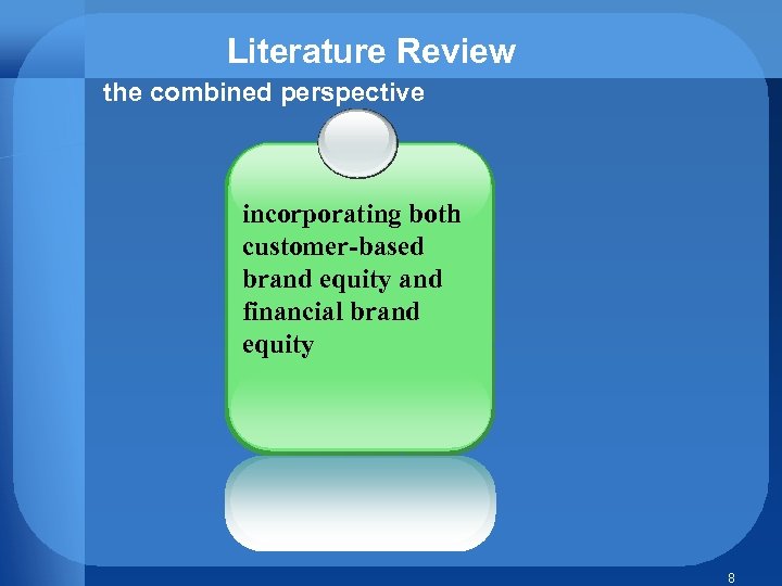 Literature Review the combined perspective incorporating both customer-based brand equity and financial brand equity