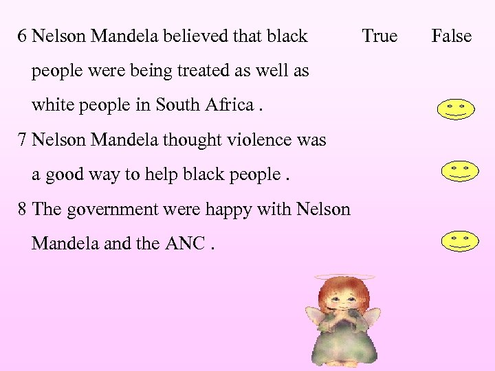 6 Nelson Mandela believed that black people were being treated as well as white