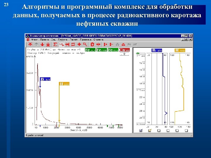 23 Алгоритмы и программный комплекс для обработки данных, получаемых в процессе радиоактивного каротажа нефтяных