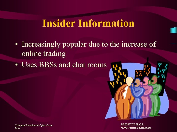 Insider Information • Increasingly popular due to the increase of online trading • Uses