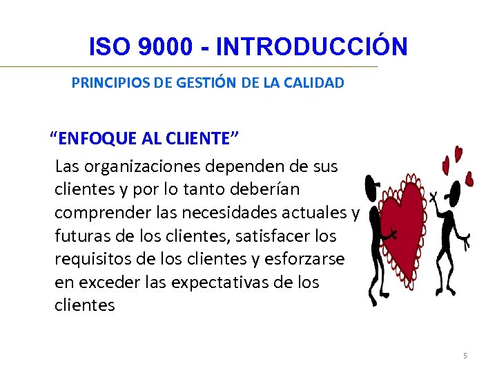 ISO 9000 - INTRODUCCIÓN PRINCIPIOS DE GESTIÓN DE LA CALIDAD “ENFOQUE AL CLIENTE” Las