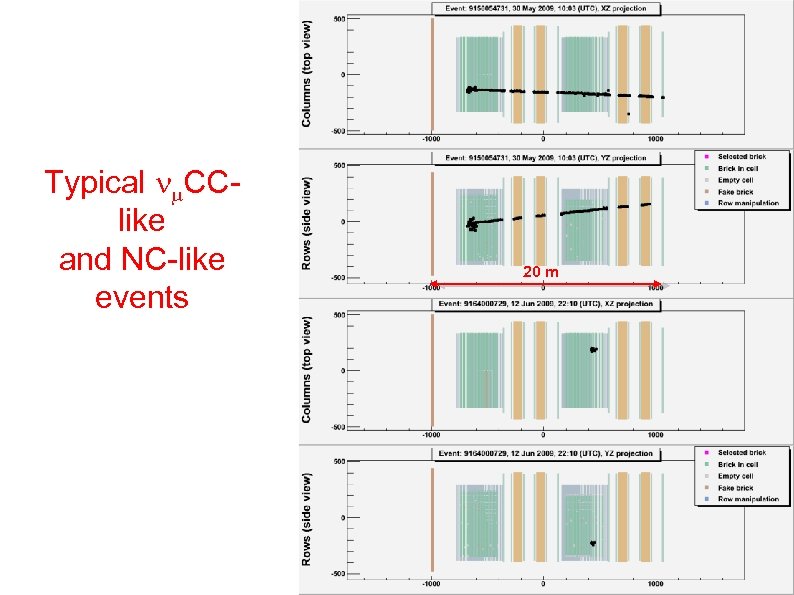 Typical CClike and NC-like events 20 m 50 