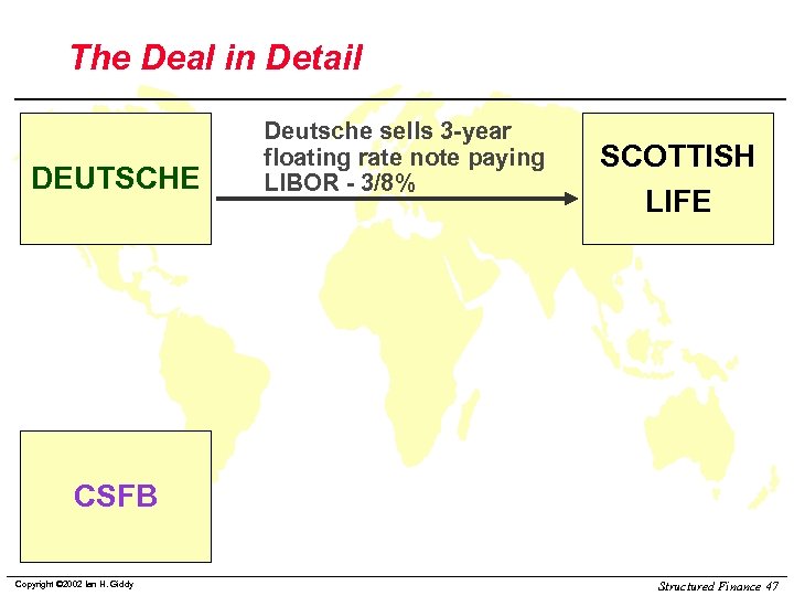 The Deal in Detail DEUTSCHE Deutsche sells 3 -year floating rate note paying LIBOR
