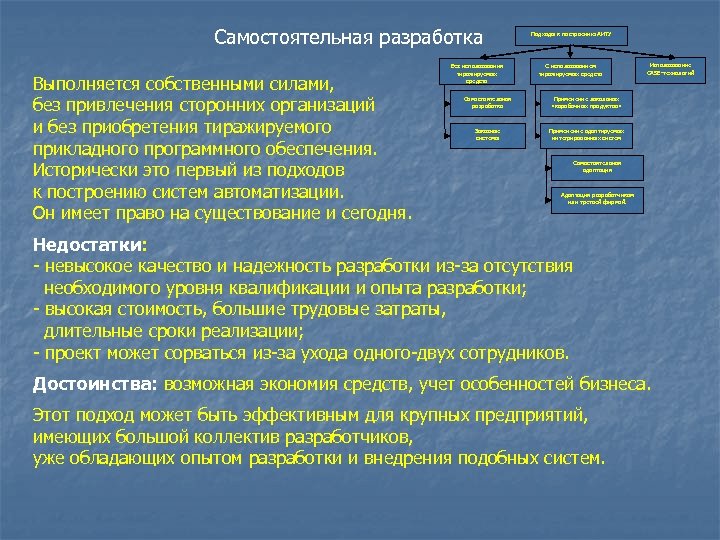 Самостоятельная разработка. Тиражируемые программные продукты. Тиражируемые информационные системы это. Привлечение сторонних организаций.