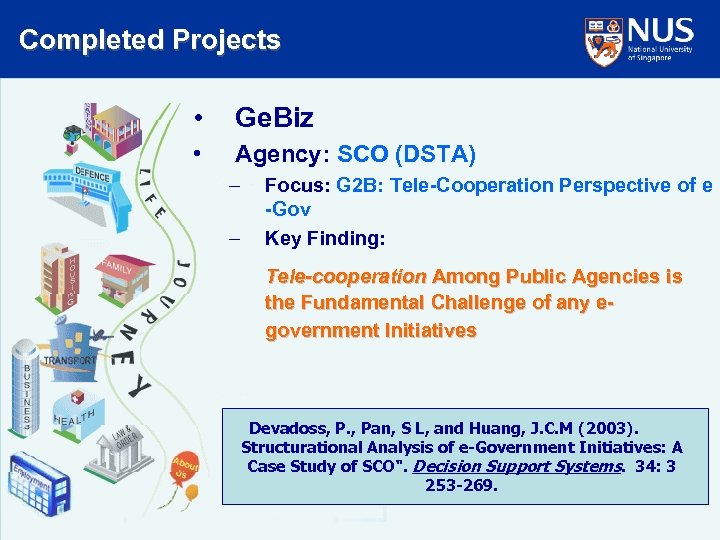 Completed Projects • Ge. Biz • Agency: SCO (DSTA) – – Focus: G 2