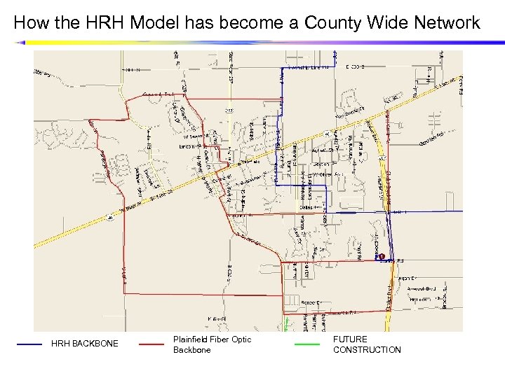 How the HRH Model has become a County Wide Network HRH BACKBONE Plainfield Fiber