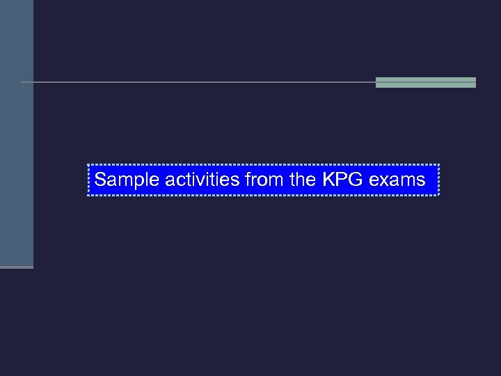 Sample activities from the KPG exams 