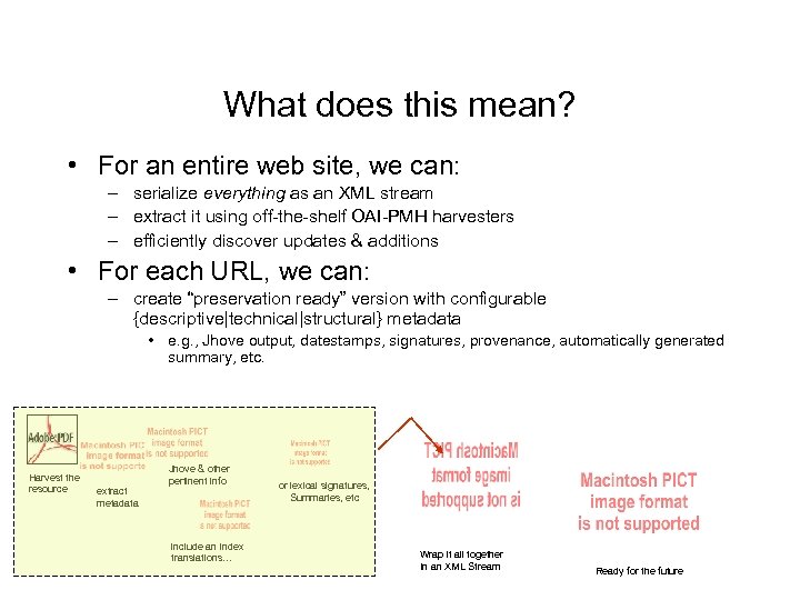 What does this mean? • For an entire web site, we can: – serialize