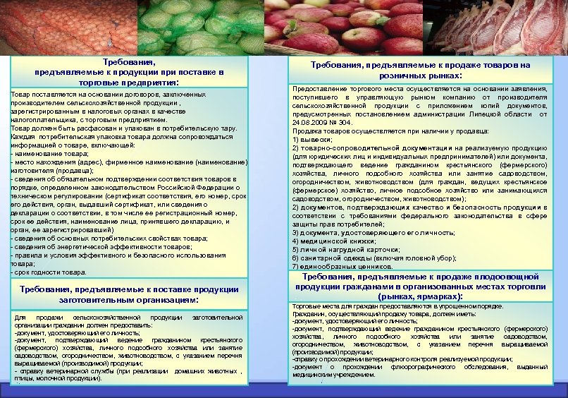 1 Требования, предъявляемые при реализации сельскохозяйственной продукции Требования, предъявляемые к продукции при поставке в