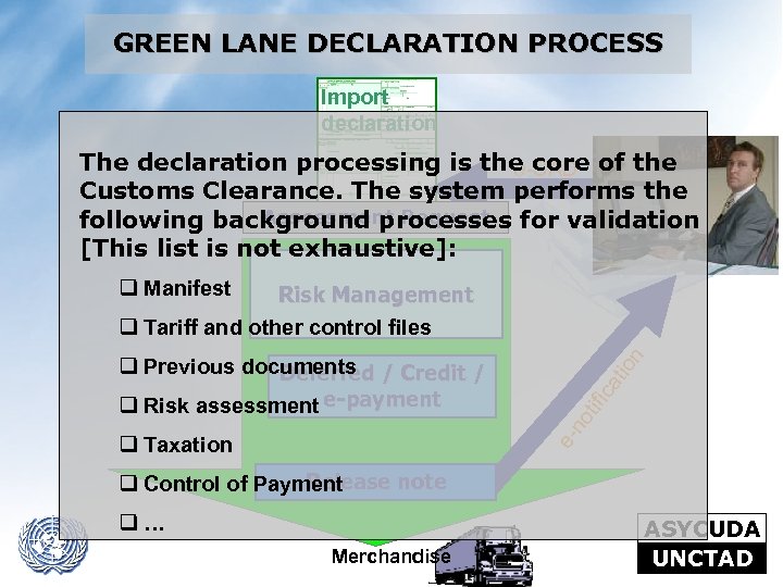 GREEN LANE DECLARATION PROCESS Import declaration The declaration processing is the core of the
