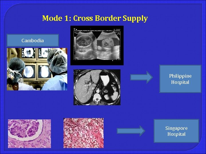 Mode 1: Cross Border Supply Cambodia Philippine Hospital Singapore Hospital 