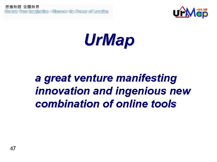 Ur. Map a great venture manifesting innovation and ingenious new combination of online tools