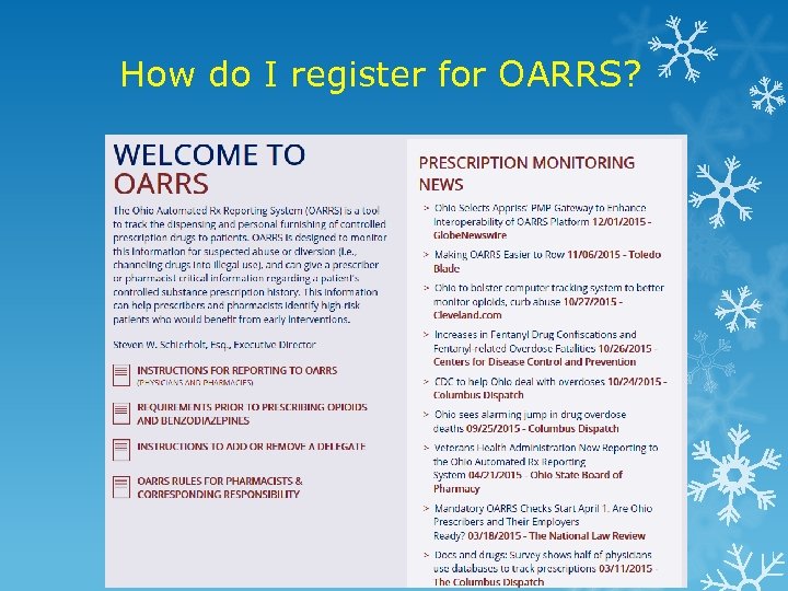 How do I register for OARRS? 