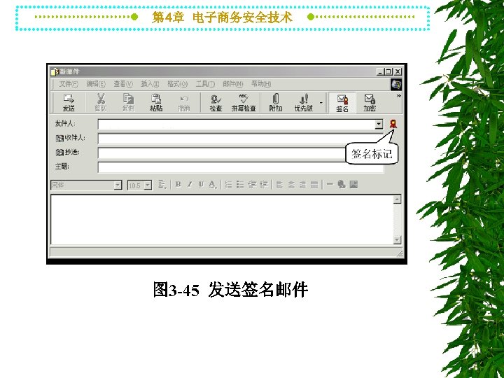 第 4章 电子商务安全技术 图 3 -45 发送签名邮件 