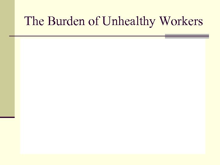 The Burden of Unhealthy Workers 