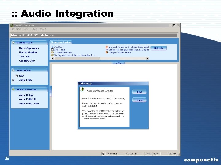 : : Audio Integration 38 