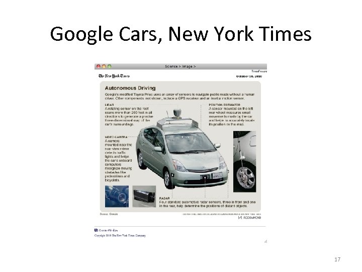 Google Cars, New York Times 17 