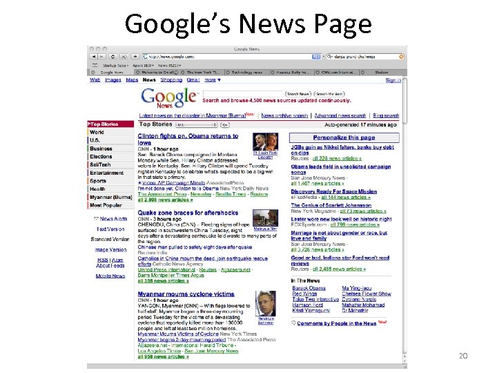 Google’s News Page 20 
