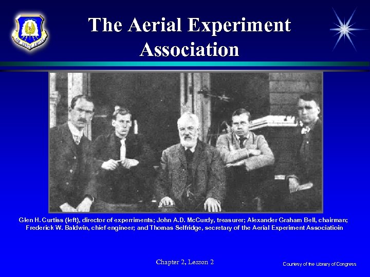 The Aerial Experiment Association Glen H. Curtiss (left), director of experriments; John A. D.