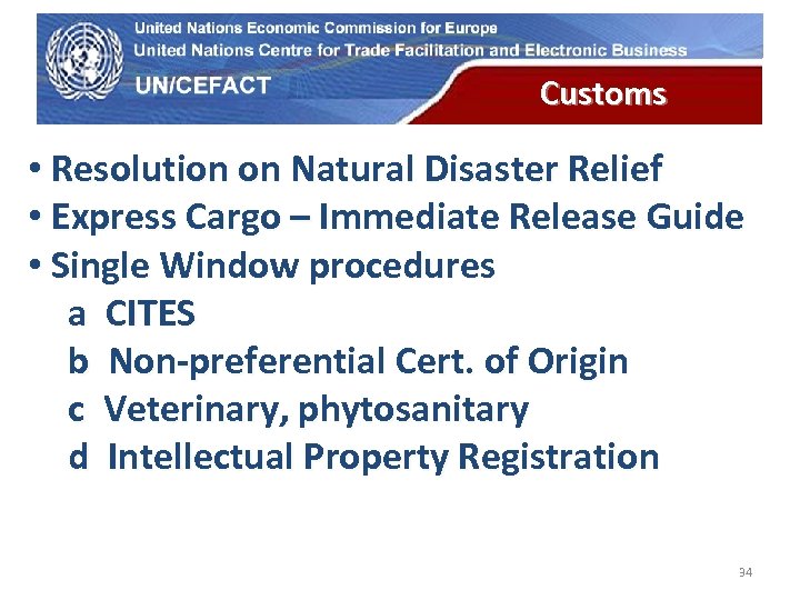 UN Economic Commission for Europe Customs • Resolution on Natural Disaster Relief • Express