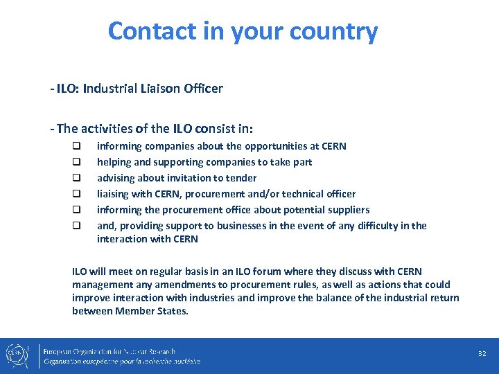 Contact in your country - ILO: Industrial Liaison Officer - The activities of the