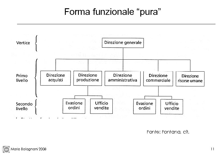 Forma funzionale “pura” Fonte: Fontana, cit. Mario Bolognani 2008 11 