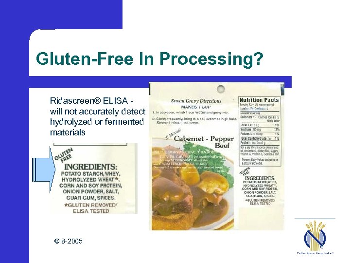 Gluten-Free In Processing? Ridascreen® ELISA will not accurately detect hydrolyzed or fermented materials ©
