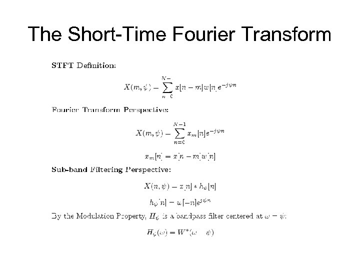 The Short-Time Fourier Transform 