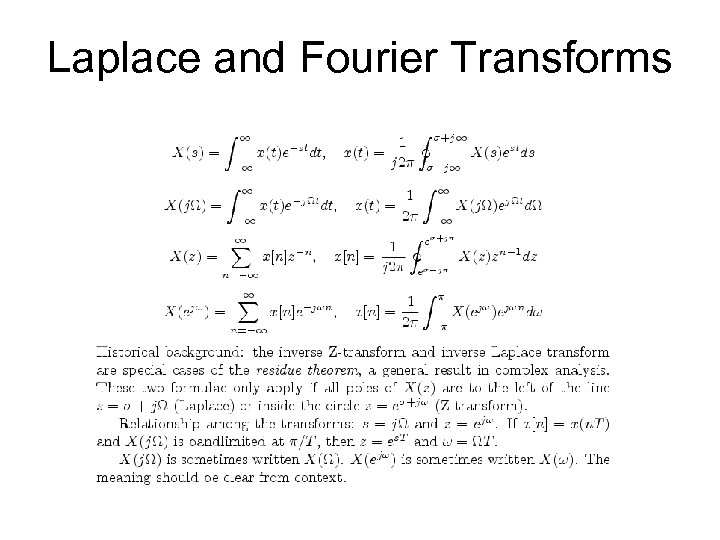 Laplace and Fourier Transforms 