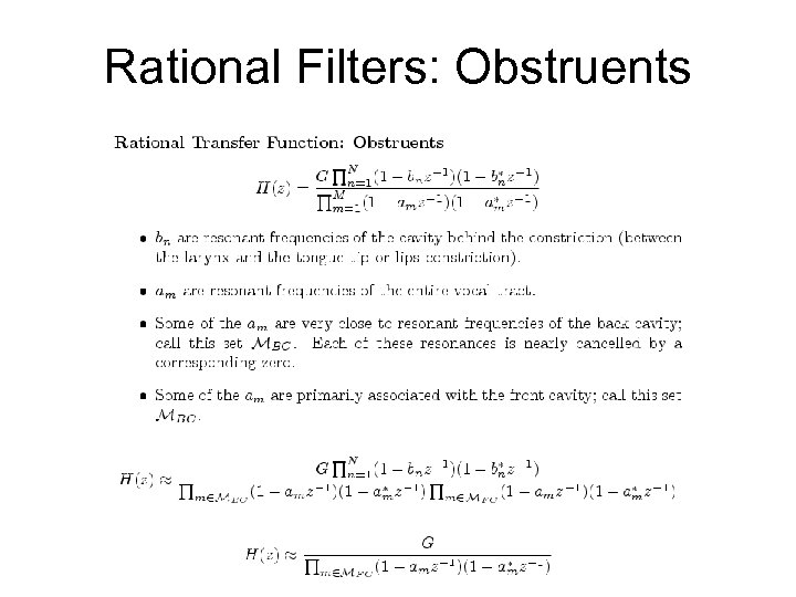 Rational Filters: Obstruents 