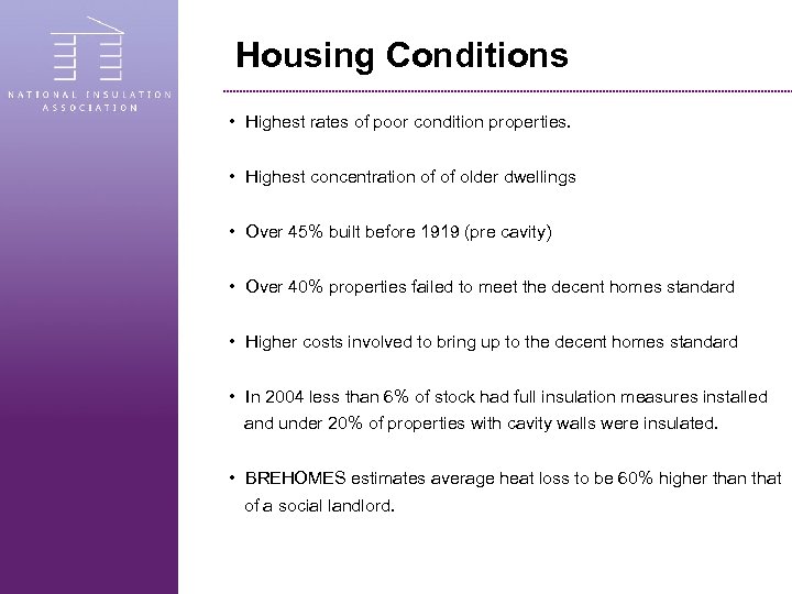 Housing Conditions • Highest rates of poor condition properties. • Highest concentration of of