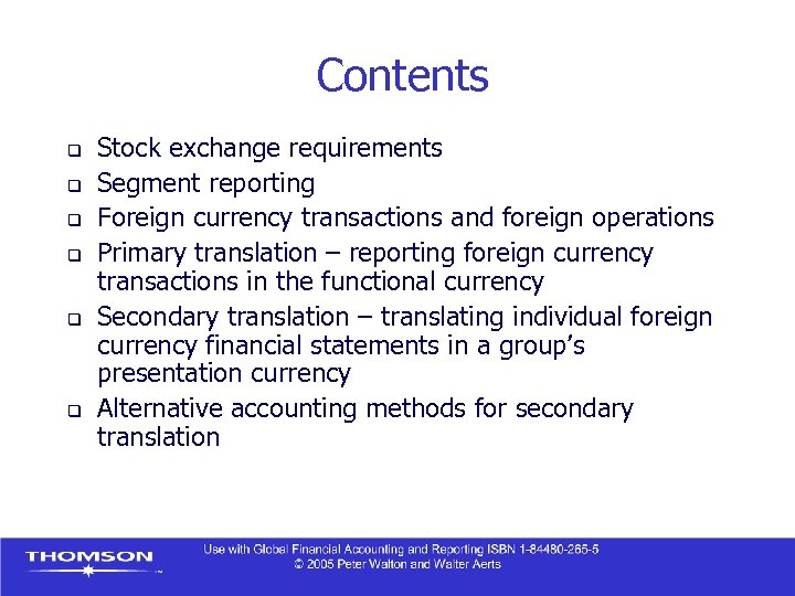 Chapter 13 Foreign Operations Contents Q Q - 