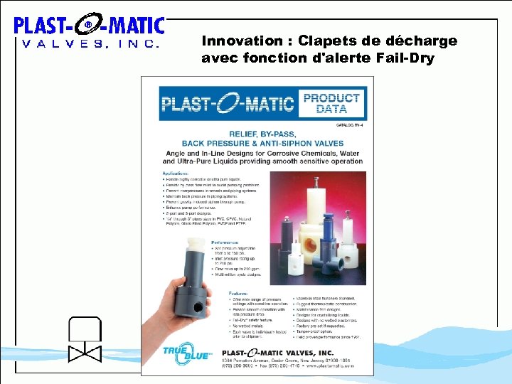 Innovation : Clapets de décharge avec fonction d'alerte Fail-Dry 