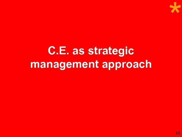 C. E. as strategic management approach 10 