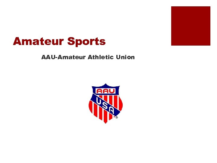 Amateur Sports AAU-Amateur Athletic Union 