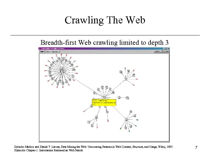 Crawling The Web Breadth-first Web crawling limited to depth 3 Zdravko Markov and Daniel