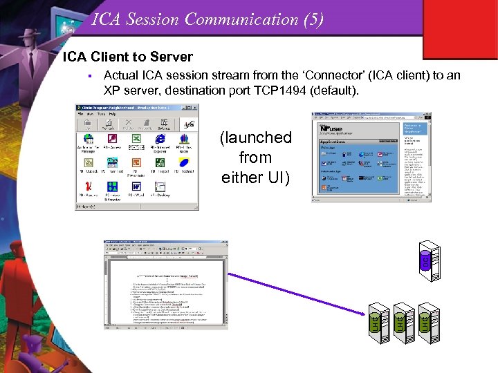 ICA Session Communication (5) ICA Client to Server Actual ICA session stream from the