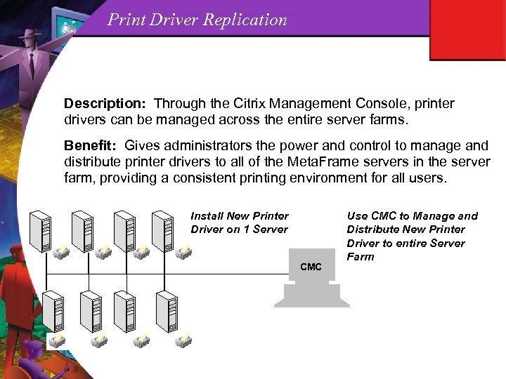 Print Driver Replication Description: Through the Citrix Management Console, printer drivers can be managed