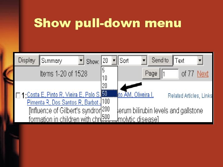 Show pull-down menu 