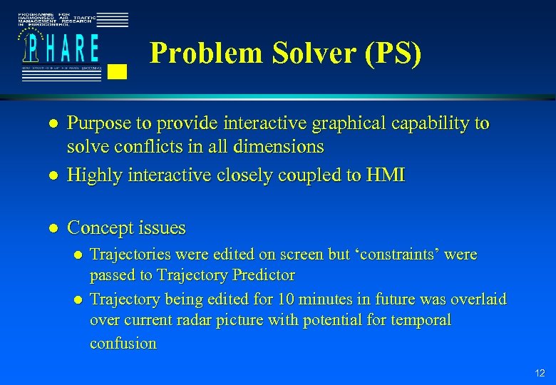 Problem Solver (PS) l Purpose to provide interactive graphical capability to solve conflicts in
