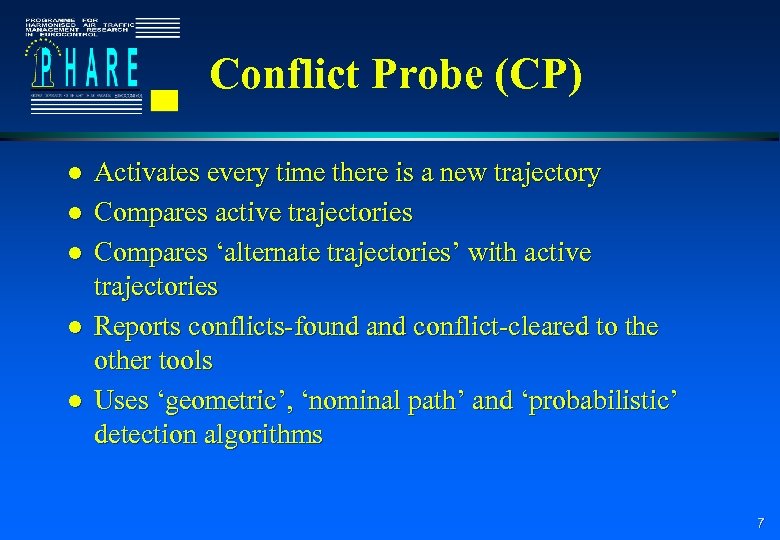 Conflict Probe (CP) l l l Activates every time there is a new trajectory